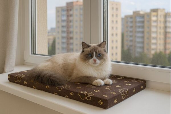 legowisko-dla-kota-na-parapet-60x20x4cm-brązowe