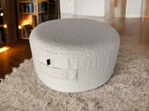 pufa-okrągła-40x20-boucle-biała